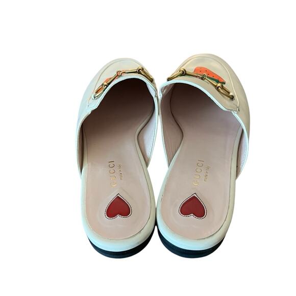 Gucci Princetown Leather Strawberry Slip on Horsebit Loafer Mules EU 38.5 US 8.5 - Picture 5 of 14